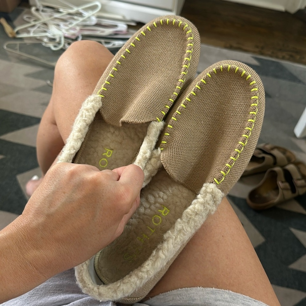 Rothy’s cream slippers